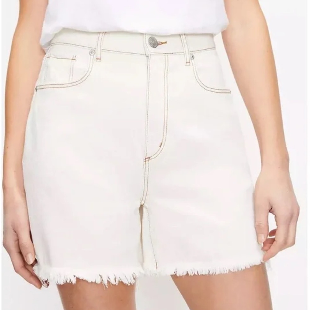 LOFT Off-white Jean Boyfriend Shorts
